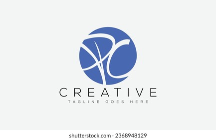 Letter PC logo design template vector illustration