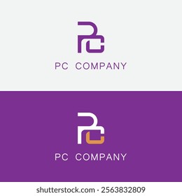 Letter PC, Logo icon monogram design. PC Letter Initial Logo Design Vector Template
