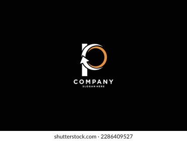 Letter pc logo.. illustration, vector on black background