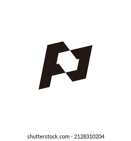 letter pc motion geometric polygon logo vector