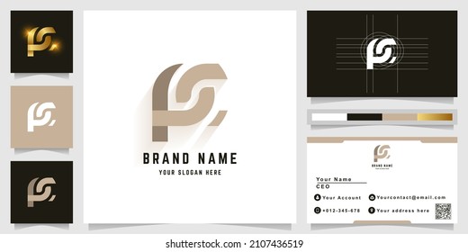Letter PC or PG monogram logo with business card design