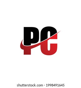 Letter PC simple logo design vector