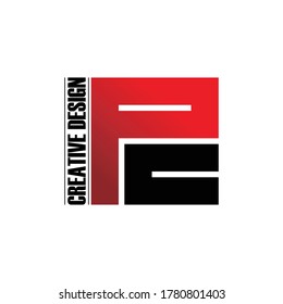 Letter PC simple logo icon design vector