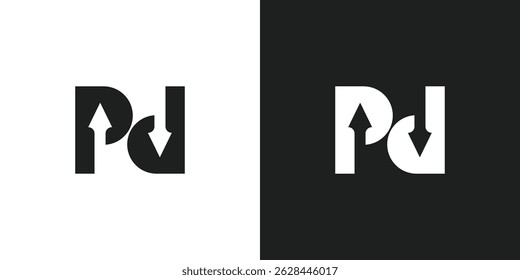 Letter PD with Arrow Up Down Logo Design