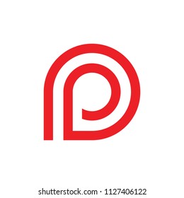 letter pd circle geometric lines art logo vector