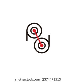 Letter Pd circle geometric symbol simple logo vector