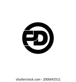 Letter PD circle logo design vector