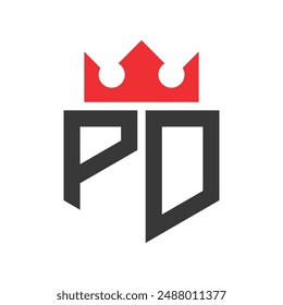 Letter PD Crown Logo. Crown on Letter PD Logo Design Template