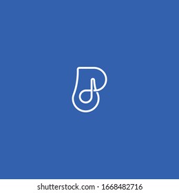 Letter PD DP abstract line art logo icon sign. Vector template
