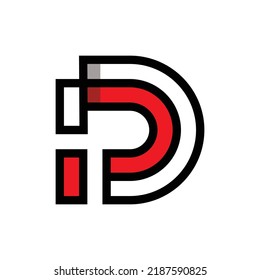 Letter PD DP Line Monogram Logo