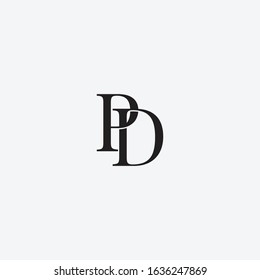 Letter PD elegant logo ico sign. Vector illustration isolated on white background