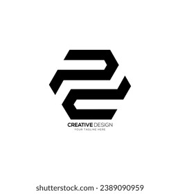 Letter PD with hexagon shape lowercase creative monogram polygon logo