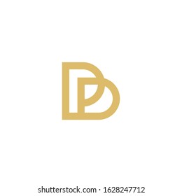 Letter PD initial logo design vector simple