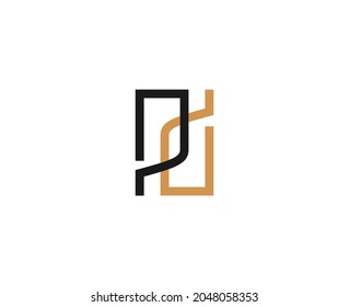 Letter PD line logo design. Linear creative minimal monochrome monogram symbol. Universal elegant vector sign design. Premium business logotype.