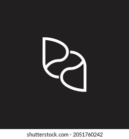 letter pd linked motion circle arrow abstract design line logo vector