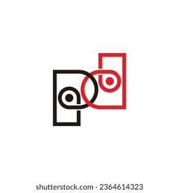 letter pd linked wallet shape finance logo vector