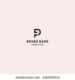 Plantilla de diseño de vectores abstractos del logotipo PD de la carta 