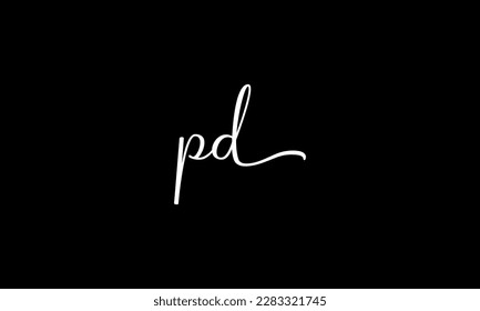 letter PD logo design handwriting signature style vector template.