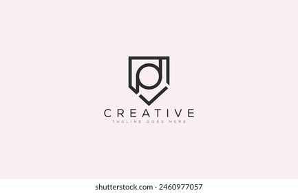 Ilustración vectorial de Plantilla de diseño de logotipo PD