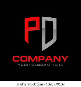 Letter PD logo design vector