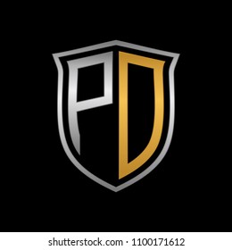 Letter PD logo design vector