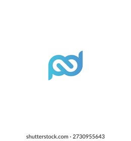 Diseño de Vector plano de icono de logotipo de letra PD