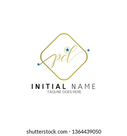 Letter Pd logo template star Vector