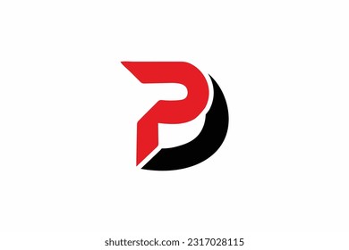 Logo-Design-Konzept für Buchstaben pd