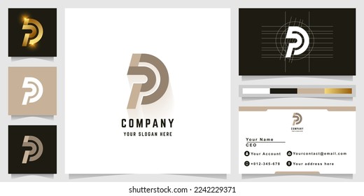 Letter PD or RD monogram logo with business card design