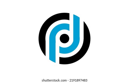 letter PD  RD RJ circle  logo vector design symbol illustration sign icon design idea