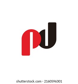 letter pd simple linked colorful geometric circle logo vector