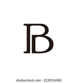 letter pd simple linked curves logo vector