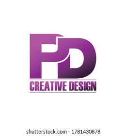 Letra PD diseño de logotipo simple vector