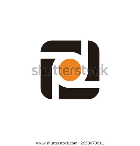letter pd swirl squares rotate logo vector 
