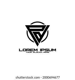 Letter PD triangle logo design vector