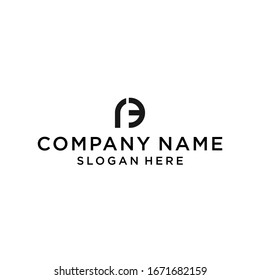 letter pe circle logo design vector illustration template