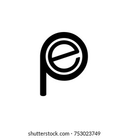 letter pe connect logo vector