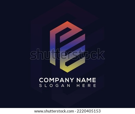 letter PE creative logo design icon.