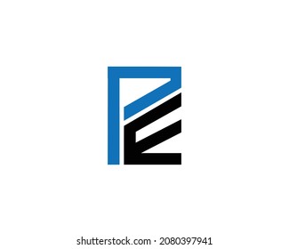 Letter PE And EP Logo Monogram Vector Design Concept Template Symbol.	