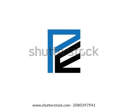 Letter PE And EP Logo Monogram Vector Design Concept Template Symbol.	