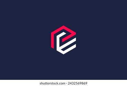 letter pe with hexagon logo icon design vector design template inspiration