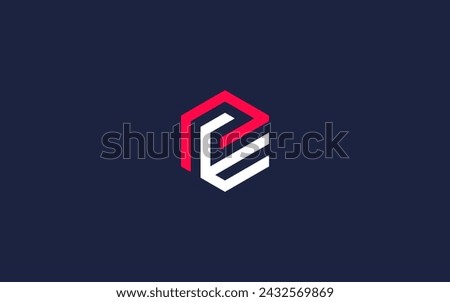 letter pe with hexagon logo icon design vector design template inspiration
