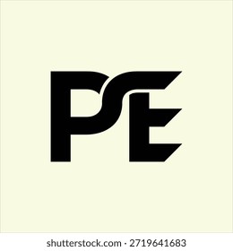 modelo vetorial do elemento de design do logotipo da letra PE