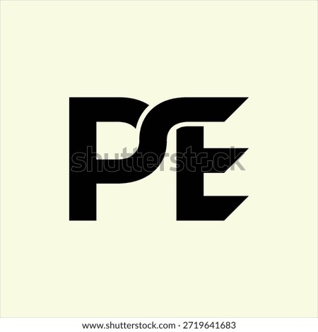 letter PE logo design element vector template
