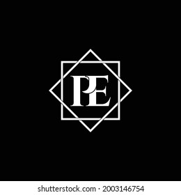 Letter PE luxury logo design vector
