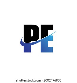 Letter PE simple logo design vector