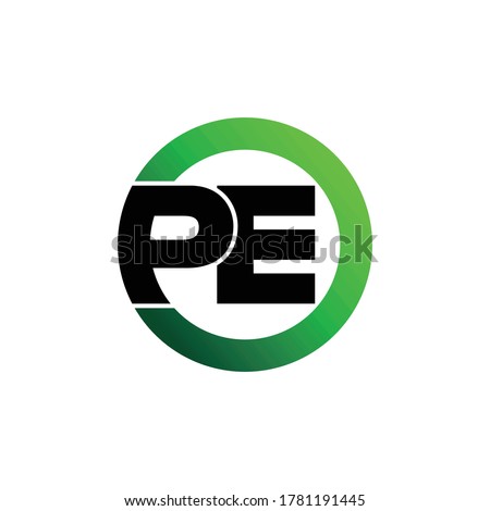 Letter PE simple logo icon design vector