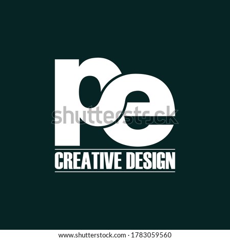 Letter Pe simple logo icon design vector