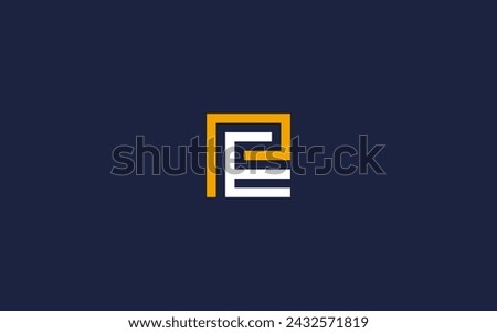 letter pe with square logo icon design vector design template inspiration