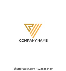 letter pe, ve, creative, triangle, logo, triangular - vector